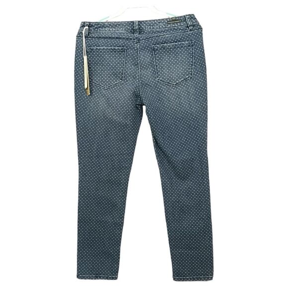 Lauren Conrad Ankle Jeans Womens 10 Medium Wash Denim White Polka Dots - Picture 3 of 7